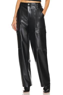 Helsa Faux Leather Black Cargo Pants Size M